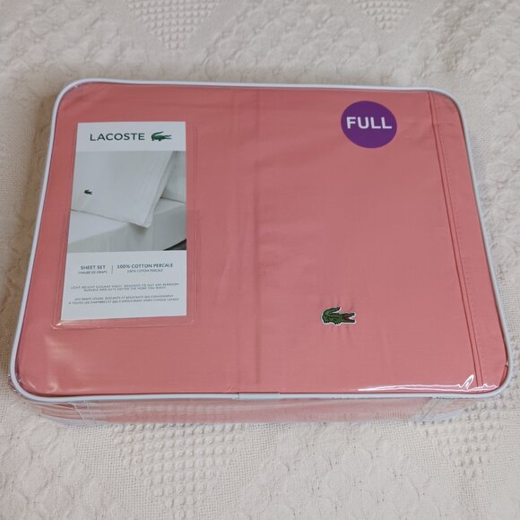 Lacoste Sheet Set Canyon Orange 4pcs 100% Cotton size Full - Picture 6 of 10